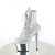 Pleaser ADORE-1020SQ-02 Plateau Stiefeletten Chrom Holograma Pailetten Silber EU-38 / US-8