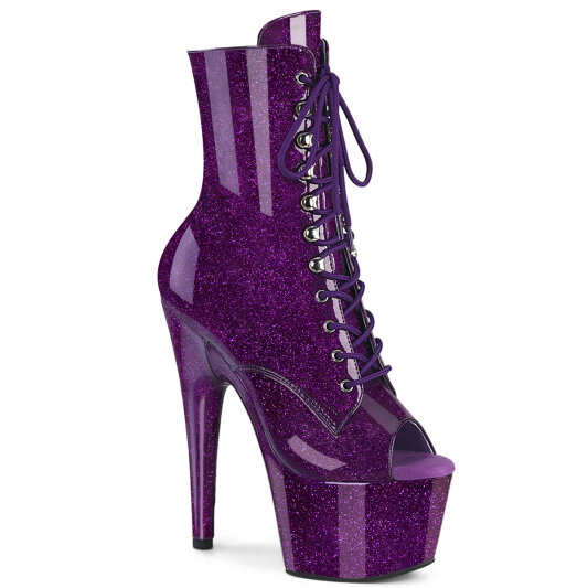 Pleaser ADORE-1021GP Plateau Stiefeletten Lack Glitter Dunkles Lila EU-38 / US-8