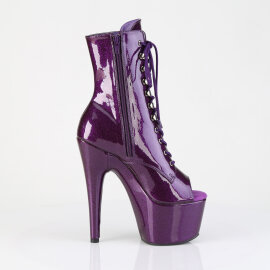 Pleaser ADORE-1021GP Plateau Stiefeletten Lack Glitter Dunkles Lila EU-38 / US-8