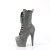 Pleaser ADORE-1040GR Plateau Stiefeletten Chrom Holograma Pailetten Silber EU-36 / US-6