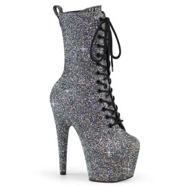 Pleaser ADORE-1040GR Plateau Stiefeletten Chrom Holograma...