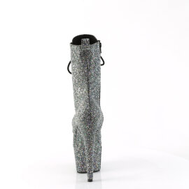 Pleaser ADORE-1040GR Plateau Stiefeletten Chrom Holograma Pailetten Silber EU-37 / US-7