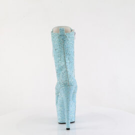 Pleaser ADORE-1040GR Plateau Stiefeletten Glitter Strass Blau EU-36 / US-6