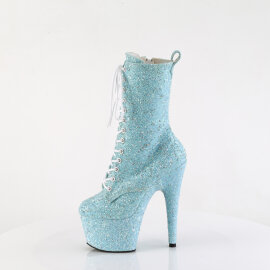 Pleaser ADORE-1040GR Plateau Stiefeletten Glitter Strass Blau EU-37 / US-7