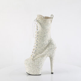 Pleaser ADORE-1040GR Plateau Stiefeletten Glitter Strass Beige EU-39 / US-9