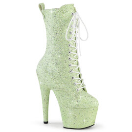 Pleaser ADORE-1040GR Plateau Stiefeletten Glitter Strass...