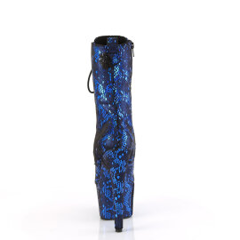 Pleaser ADORE-1040SPF Plateau Stiefeletten Stoff Metallic Snakeprint Blau EU-35 / US-5