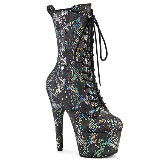 Pleaser ADORE-1040SPF Plateau Stiefeletten Stoff Holograma Metallic Silber EU-42 / US-12