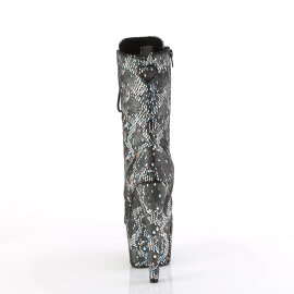 Pleaser ADORE-1040SPF Plateau Stiefeletten Stoff Holograma Metallic Silber EU-42 / US-12