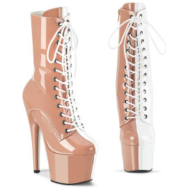 Pleaser ADORE-1040TT Plateau Stiefeletten Lack Weiß...