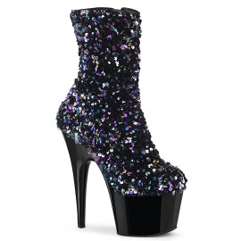 Pleaser ADORE-1042SQ Plateau Stiefeletten Pailetten...