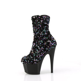 Pleaser ADORE-1042SQ Plateau Stiefeletten Pailetten Schwarz EU-36 / US-6