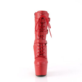 Pleaser ADORE-1043 Plateau Stiefeletten Kunstleder Rot...