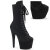 Pleaser ADORE-1045VEL Plateau Stiefeletten Samt Schwarz EU-39 / US-9