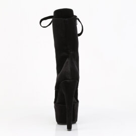 Pleaser ADORE-1045VEL Plateau Stiefeletten Samt Schwarz EU-40 / US-10