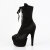 Pleaser ADORE-1045VEL Plateau Stiefeletten Samt Schwarz EU-41 / US-11