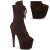 Pleaser ADORE-1045VEL Plateau Stiefeletten Samt Braun EU-39 / US-9