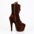 Pleaser ADORE-1045VEL Plateau Stiefeletten Samt Braun EU-39 / US-9