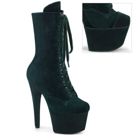 Pleaser ADORE-1045VEL Plateau Stiefeletten Samt Grün EU-35 / US-5