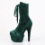 Pleaser ADORE-1045VEL Plateau Stiefeletten Samt Grün EU-35 / US-5