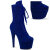 Pleaser ADORE-1045VEL Plateau Stiefeletten Samt Blau EU-35 / US-5