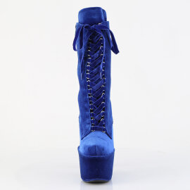 Pleaser ADORE-1045VEL Plateau Stiefeletten Samt Blau...