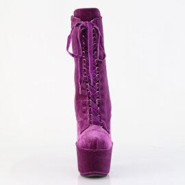 Pleaser ADORE-1045VEL Plateau Stiefeletten Samt Lila EU-35 / US-5