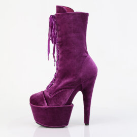 Pleaser ADORE-1045VEL Plateau Stiefeletten Samt Lila EU-35 / US-5