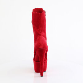 Pleaser ADORE-1045VEL Plateau Stiefeletten Samt Rot EU-36 / US-6