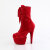 Pleaser ADORE-1045VEL Plateau Stiefeletten Samt Rot EU-36 / US-6