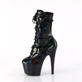 Pleaser ADORE-1046 Plateau Stiefeletten Lack Holograma Schwarz EU-36 / US-6