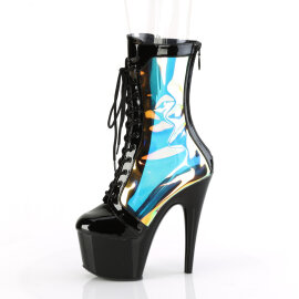 Pleaser ADORE-1047 Plateau Stiefeletten Lack Holograma Schwarz EU-41 / US-11
