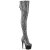 Pleaser ADORE-3008SP-BT Plateau Overknee Stiefel Snakeprint Schwarz Weiß EU-39 / US-9