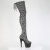 Pleaser ADORE-3008SP-BT Plateau Overknee Stiefel Snakeprint Schwarz Weiß EU-39 / US-9