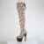 Pleaser ADORE-3008SP-BT Plateau Overknee Stiefel Snakeprint Braun EU-38 / US-8
