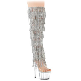 Pleaser ADORE-3019C-RSF Plateau Overknee Stiefel Clear...