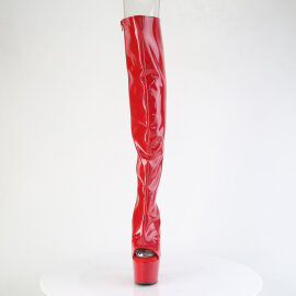 Pleaser ADORE-3019HWR Plateau Overknee Stiefel Holograma Rot EU-38 / US-8