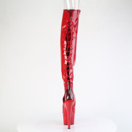 Pleaser ADORE-3019HWR Plateau Overknee Stiefel Holograma Rot EU-38 / US-8