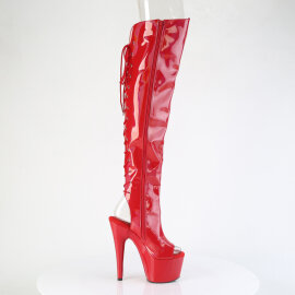 Pleaser ADORE-3019HWR Plateau Overknee Stiefel Holograma Rot EU-38 / US-8
