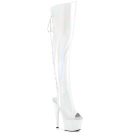 Pleaser ADORE-3019HWR Plateau Overknee Stiefel Holograma...