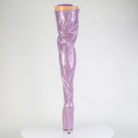 Pleaser ADORE-3020GP Plateau Overknee Stiefel Lack Glitter Lila EU-37 / US-7