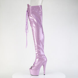 Pleaser ADORE-3021GP Plateau Overknee Stiefel Lack Glitter Lila EU-38 / US-8