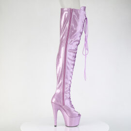 Pleaser ADORE-3021GP Plateau Overknee Stiefel Lack Glitter Lila EU-41 / US-11