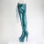 Pleaser ADORE-3021GP Plateau Overknee Stiefel Lack Glitter Grün Blau EU-35 / US-5