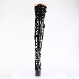 Pleaser ADORE-3022 Plateau Overknee Stiefel Lack Schwarz...