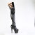 Pleaser ADORE-3055 Plateau Overknee Stiefel Lack Schwarz EU-40 / US-10
