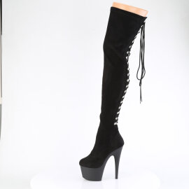 Pleaser ADORE-3063 Plateau Overknee Stiefel Schwarz EU-35 / US-5