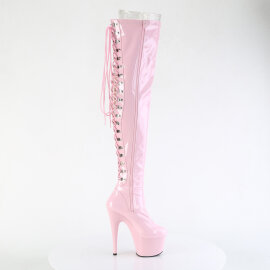 Pleaser ADORE-3063 Plateau Overknee Stiefel Lack Glitter Pink EU-35 / US-5