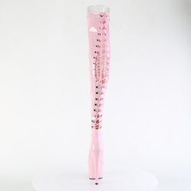 Pleaser ADORE-3063 Plateau Overknee Stiefel Lack Glitter Pink EU-36 / US-6