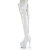 Pleaser ADORE-3063 Plateau Overknee Stiefel Weiß EU-44 / US-14